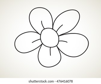 Vector doodle flower - Hand drawn Sketch