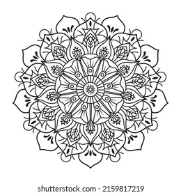 Vector doodle flower mandala. Oriental drawing. Islam, Arabic, Indian, ottoman motifs.