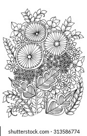 vector doodle flowers on a white 