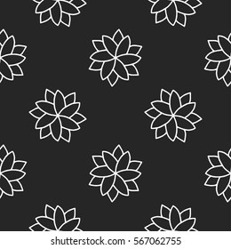 Vector doodle flowers Seamless background