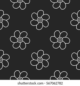 Vector doodle flowers Seamless background
