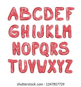 Vector Doodle Font. Funky Aplphabet. ABC Design.