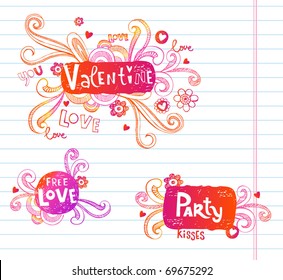 Vector doodle frames for Valentine's day.  Very useful for any project