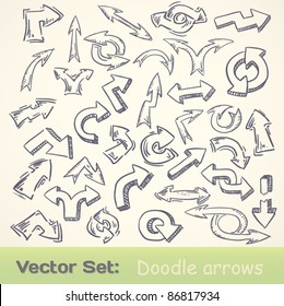 vector doodle funny arrows set