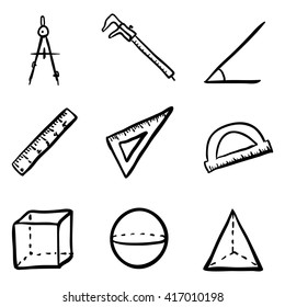 Vector Doodle Geometry Icons Set
