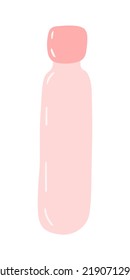 Vector doodle glass bottle illustration. Hand drawn eco bottle for water clip art