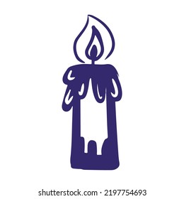 
Vector doodle graphic illustration of magical ritual candle. Doodle sketch for Halloween 