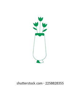 ilustración de la flor verde del doodle vectorial