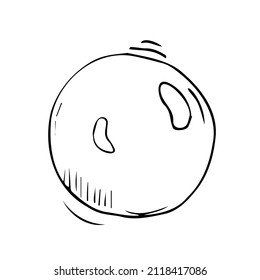 Vector doodle gymnastic ball. sport equipment
