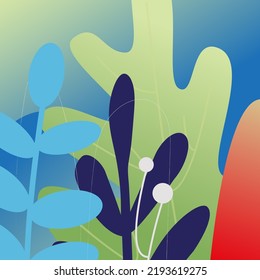 Vector doodle hand draw flowers and leafs illustration