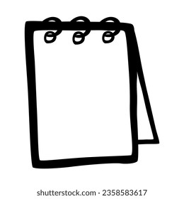 vector doodle hand draw sketch blank black note, isolated on white
