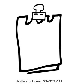 vector doodle hand draw sketch, blank note, isolated on white
