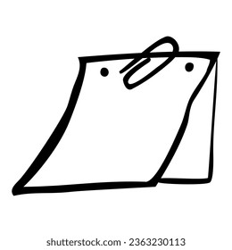 vector doodle hand draw sketch, blank note, isolated on white
