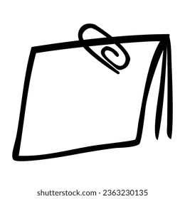 vector doodle hand draw sketch, blank note, isolated on white
