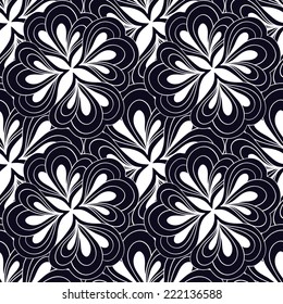 Vector doodle hand drawn abstract black and white seamless pattern. Can be used in packaging design, wedding invitations.