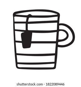 Vector doodle hand drawn cup of tea