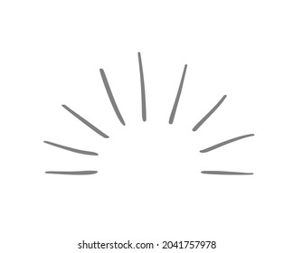 Vector Doodle Hand gezeichnet Design-Element Schwarze Sonnenstrahlen. Skandinavisches Design-Element für Ihren Story-Text.