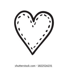 Corazón dibujado a mano del doodle vectorial