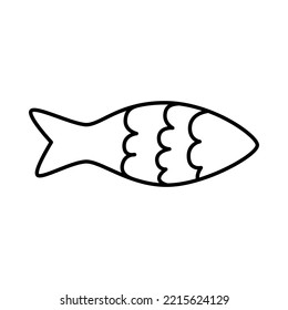 Vector doodle hand drawn illustration of a fish