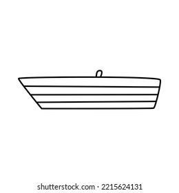 Vector doodle hand drawn illustration of a wooden boat