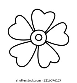 Dibujo de una flor dibujado a mano con un doodle vectorial