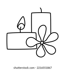 Dibujo manual de vectores de velas para aromaterapia