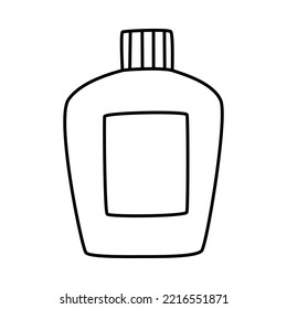 Vector doodle hand drawn illustration of a cosmetic bottle for skin care treatment