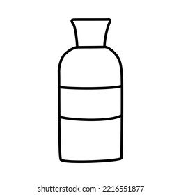 Vector doodle hand drawn illustration of a cosmetic bottle for skin care treatment