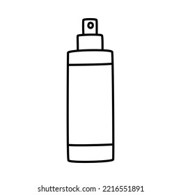 Vector doodle hand drawn illustration of a cosmetic bottle for skin care treatment