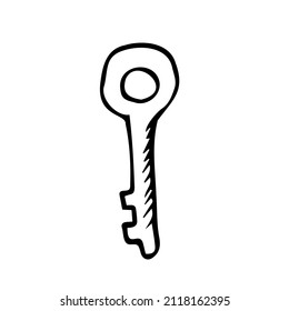 Vektor Doodle handgezeichnet Schlüssel. einzeln auf weißem Hintergrund