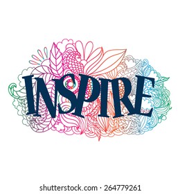Vector doodle with hand drawn letters
