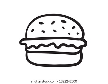Vector doodle hand drawn sandwich
