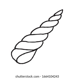 Vector doodle hand drawn sea shell isolated on white background.