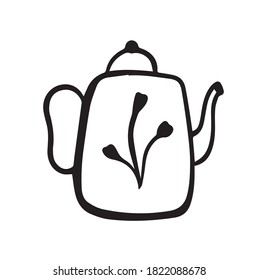 Vector doodle hand drawn teapot