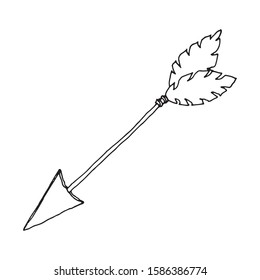 Vector doodle hand lettering for valentines day arrow. Suitable for adults, children's coloring. Prints, cards, posters, wrapping paper.