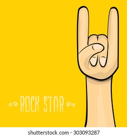 vector doodle hand sign rock n roll music on white. rock n roll icon. Rock concert poster design template