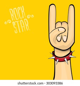vector doodle hand sign rock n roll music on white. rock n roll icon. Rock concert poster design template