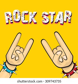 Vector Doodle Hand Sign Rock N Stock Vector (Royalty Free) 309743735 ...