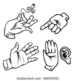 vector doodle hands arms fingers 