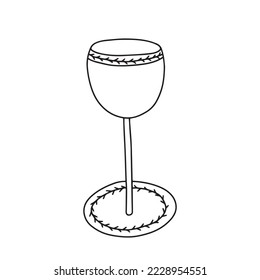 Vector doodle hanukkah goblet illustration