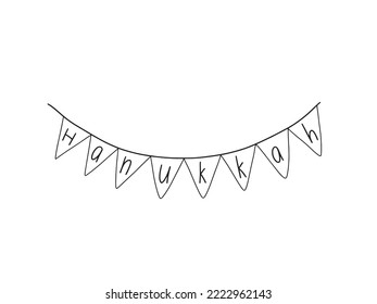 Vector doodle Hanukkah lettering illustration
