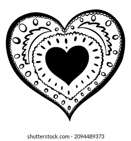 vector doodle heart, heart icon