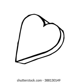 Vector Doodle Heart Isolated, hand drawn illustration