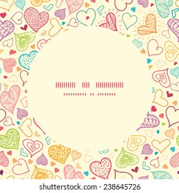 Vector doodle hearts heart silhouette pattern frame