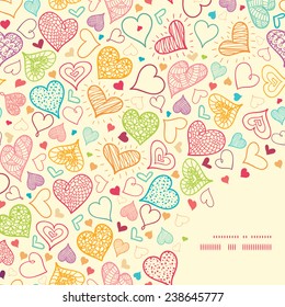 Vector doodle hearts heart silhouette pattern frame