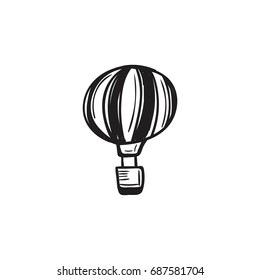 Vector doodle Hot air ballon