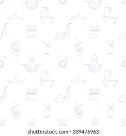 Vector doodle house cleaning seamless pattern background
