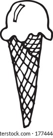 Vector doodle of ice-cream. Summer time.