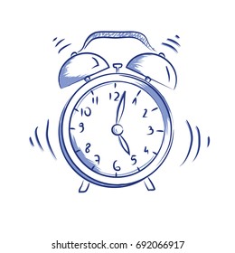 Vector doodle icon alarm clock 