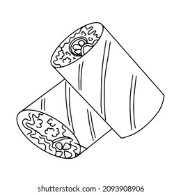 Vector doodle icon burrito, fast food icon